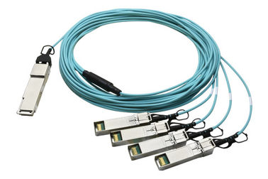 40G QSFP+ à 4 câbles à fibres optiques actifs d'évasion de x 10G SFP+ AOC 3m 7m, 10m